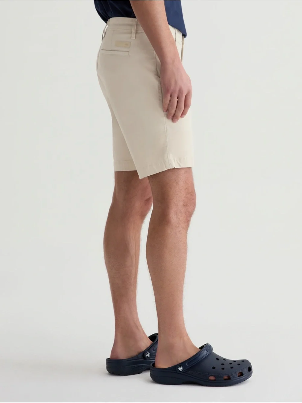 AG Adriano Goldschmied Cream Flat-Front Wanderer Chino Shorts — Size 36